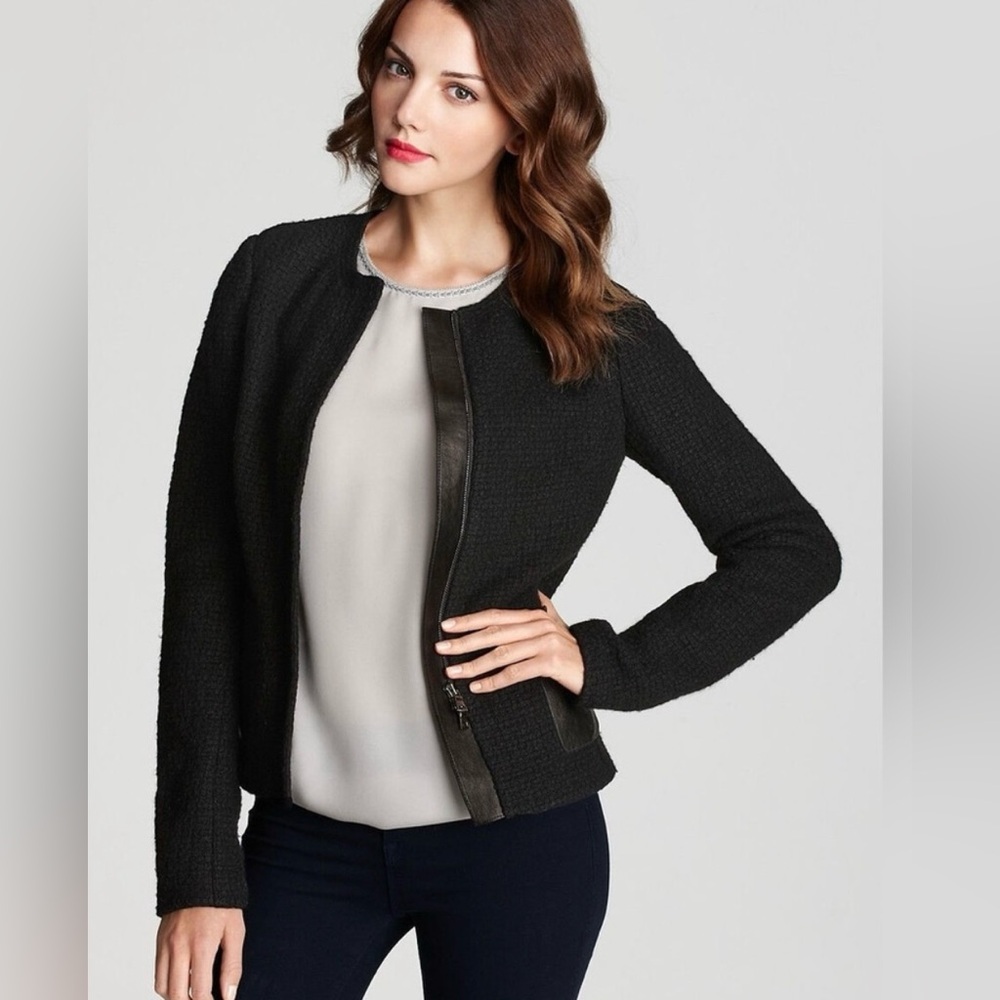 Vince Black Textured Women's Jacket size 4 - Picture 2 of 11